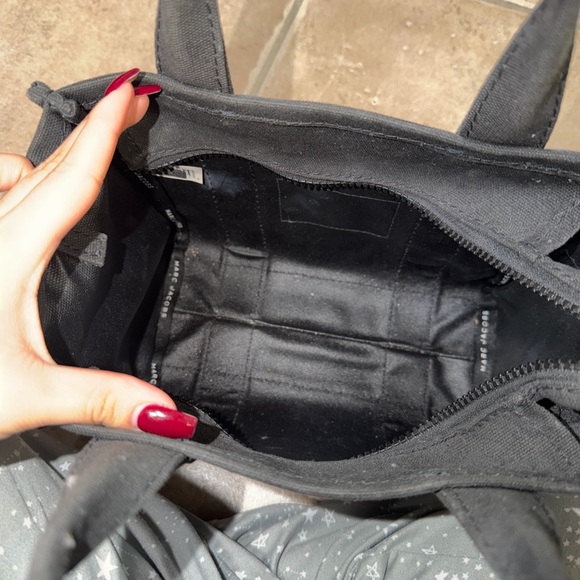 Marc Jacobs Black Canvas Mini Tote with White Logo - Picture 3 of 4